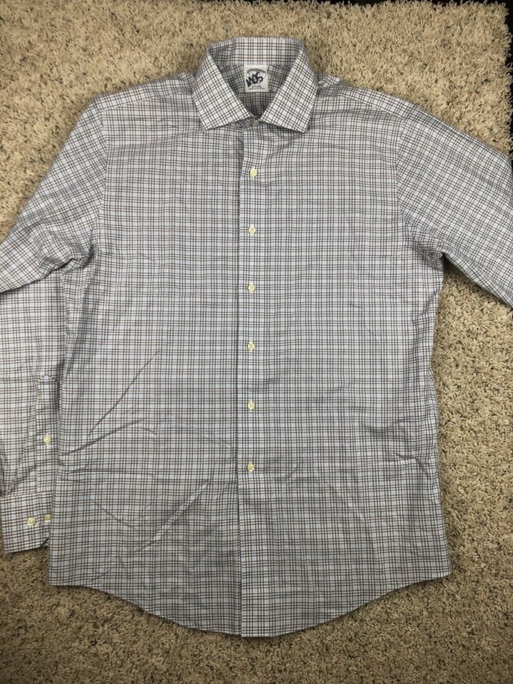 Brooks Brothers Button Up Shirt Adult Large Gray Plaid Cotton Mens 16 4/5 REGENT